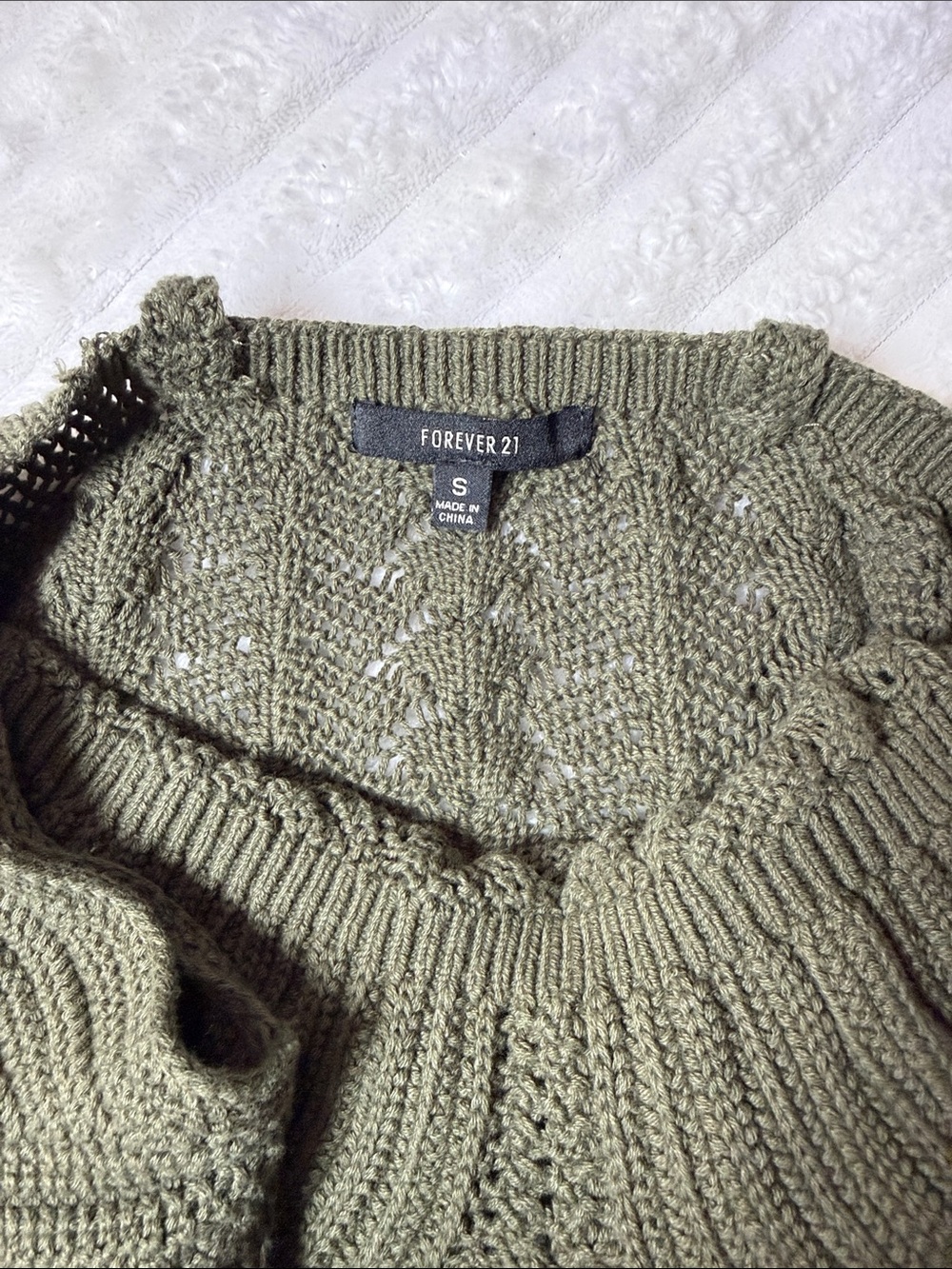 Forever 21 Olive Green Crochet Knit Cami - Picture 3 of 5